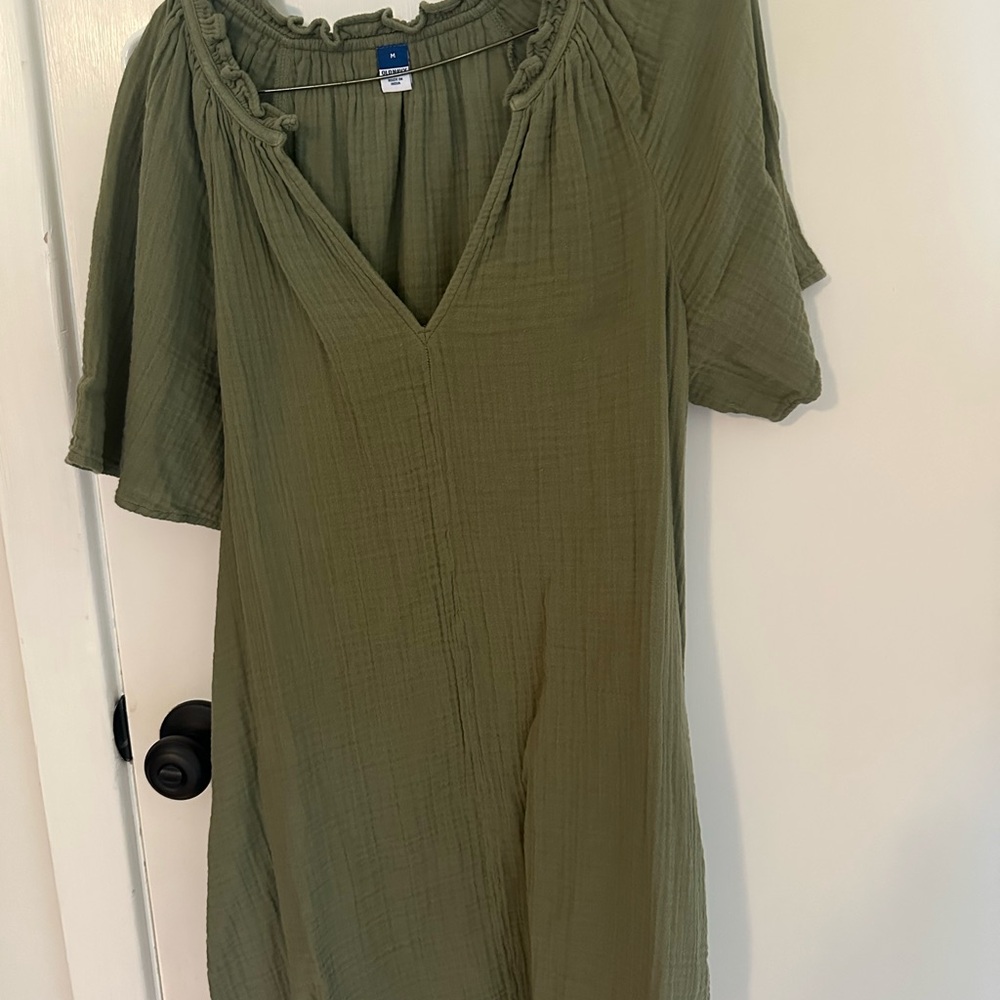 Old Navy Olive Green Ruffle-Trim Top